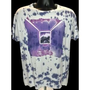 Fall Out Boy MANIA Album Tee Tie Dye Purple Graphic Band Unisex T-Shirt Sz Large